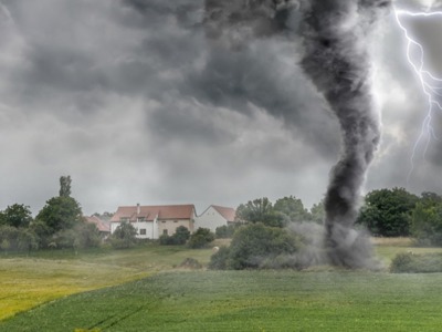 High wind event causing structural shifts reviewed by insurance adjuster